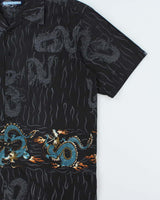 Vintage 1990s Point Zero Japanese Dragon Print Hawaiian Shirt - XL