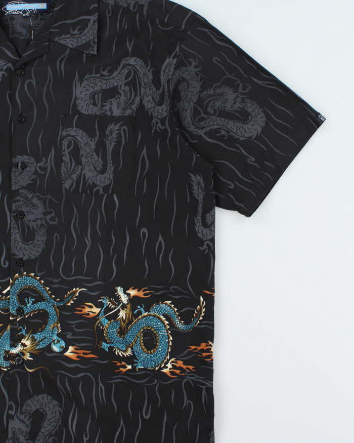 Vintage 1990s Point Zero Japanese Dragon Print Hawaiian Shirt - XL