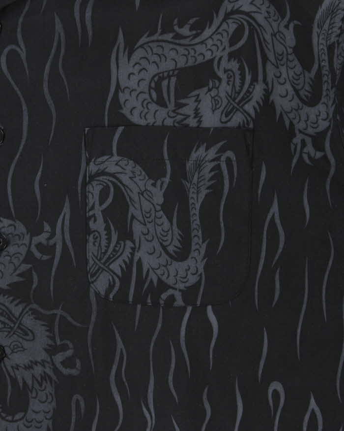 Vintage 1990s Point Zero Japanese Dragon Print Hawaiian Shirt - XL