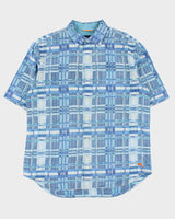 Vintage 00s Tommy Bahamas Plaid Linen Short Sleeve Shirt - L