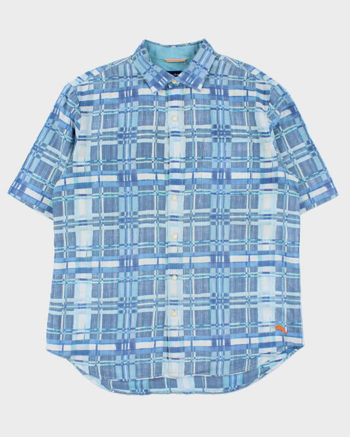 Vintage 00s Tommy Bahamas Plaid Linen Short Sleeve Shirt - L