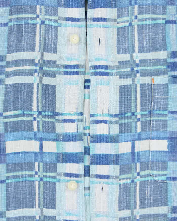 Vintage 00s Tommy Bahamas Plaid Linen Short Sleeve Shirt - L