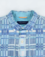 Vintage 00s Tommy Bahamas Plaid Linen Short Sleeve Shirt - L