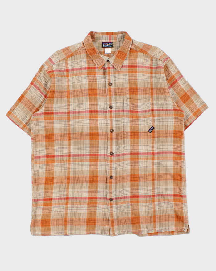 Vintage Y2K 00s Patagonia Organic Plaid Short Sleeve Adventure Shirt - L