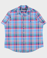 Vintage Polo Ralph Lauren Madras Plaid Classic Fit Short Sleeve Shirt - XXL