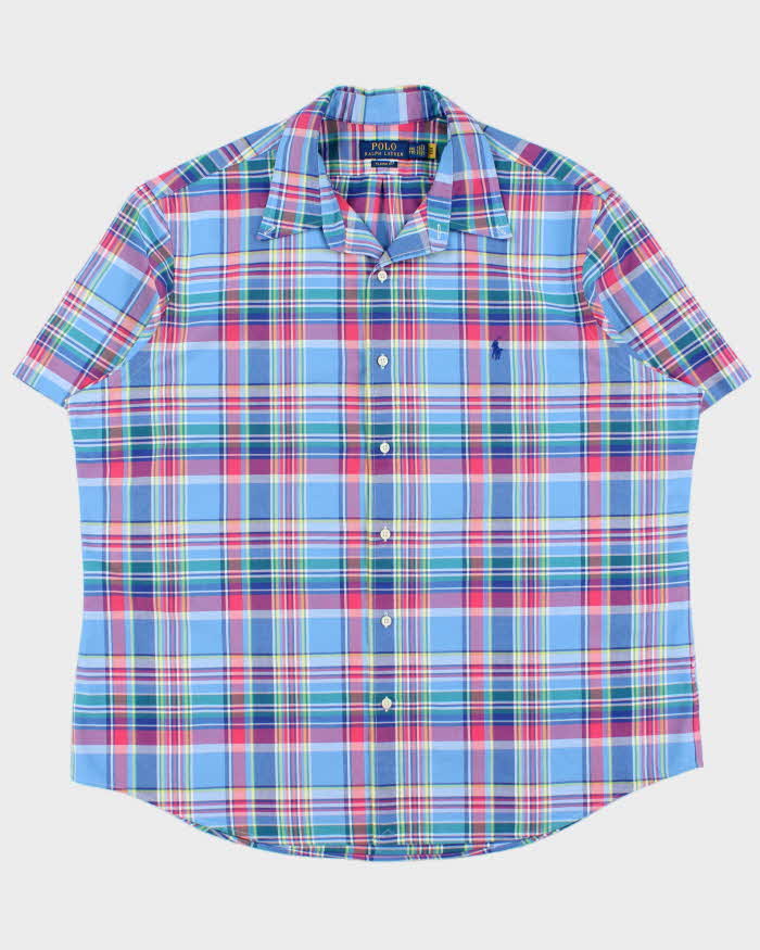 Vintage Polo Ralph Lauren Madras Plaid Classic Fit Short Sleeve Shirt - XXL