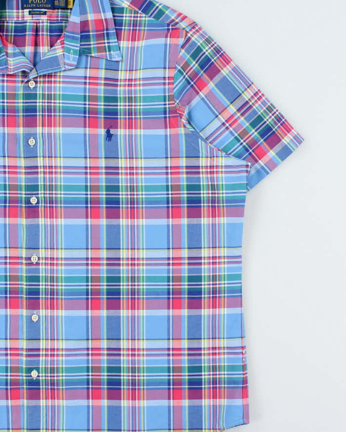 Vintage Polo Ralph Lauren Madras Plaid Classic Fit Short Sleeve Shirt - XXL