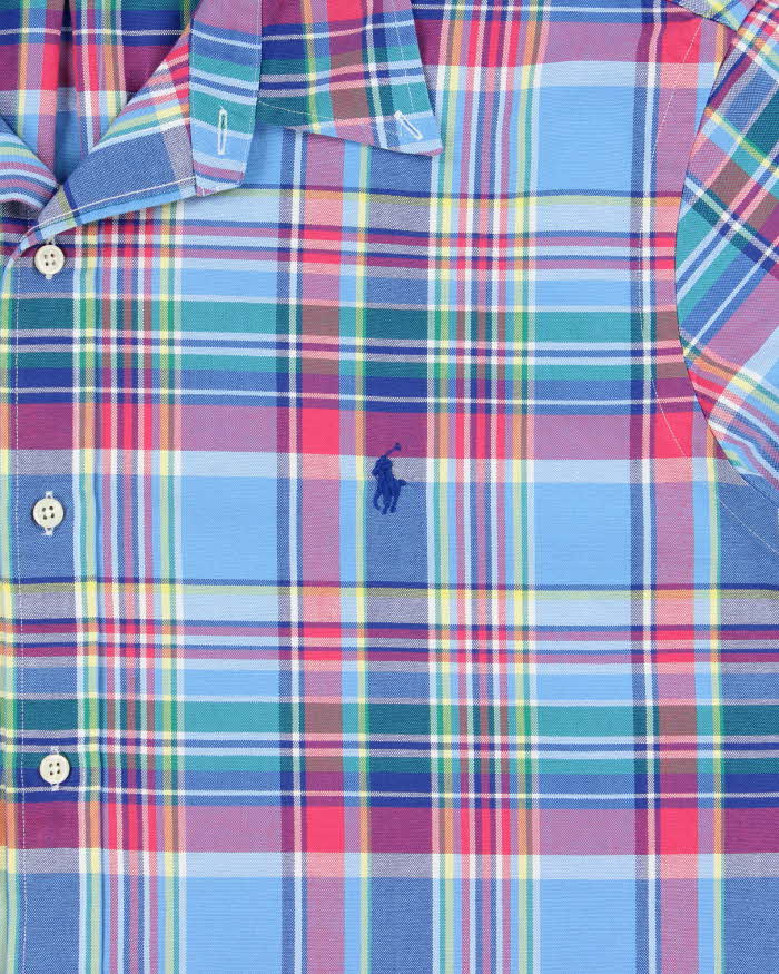 Vintage Polo Ralph Lauren Madras Plaid Classic Fit Short Sleeve Shirt - XXL