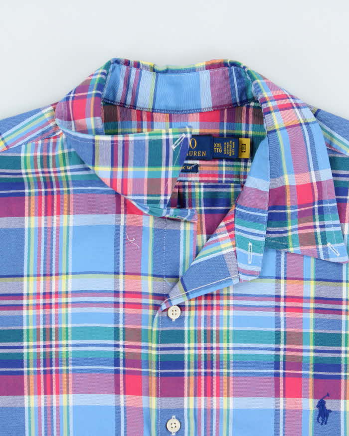 Vintage Polo Ralph Lauren Madras Plaid Classic Fit Short Sleeve Shirt - XXL