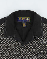 Vintage Y2K 00s Nat Nast Diamond Stitch Pure Silk Hawaiian Shirt - L