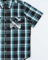 Vintage Y2K 00s Affliction Embroidered Plaid Short Sleeve Shirt - M