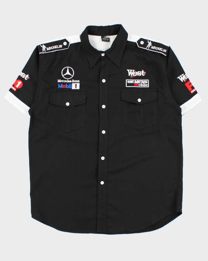 Vintage Y2K 00s Mercedes Benz F1 Racing Embroidered Short Sleeve Shirt - XXL