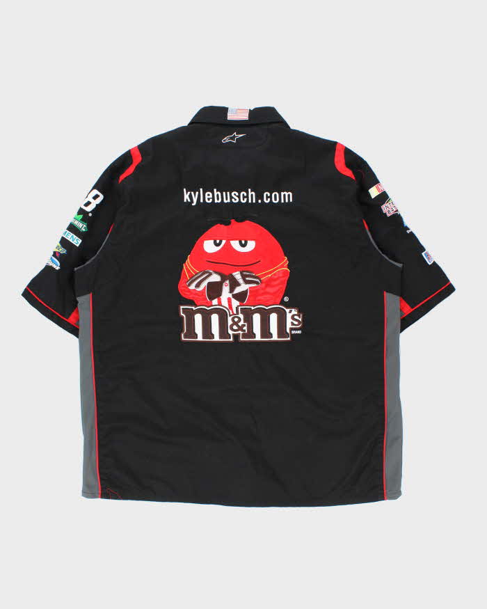 Vintage Y2K 00s JH Design M&amp;M Kyle Busch Nascar Short Sleeve Racing Shirt - XXL