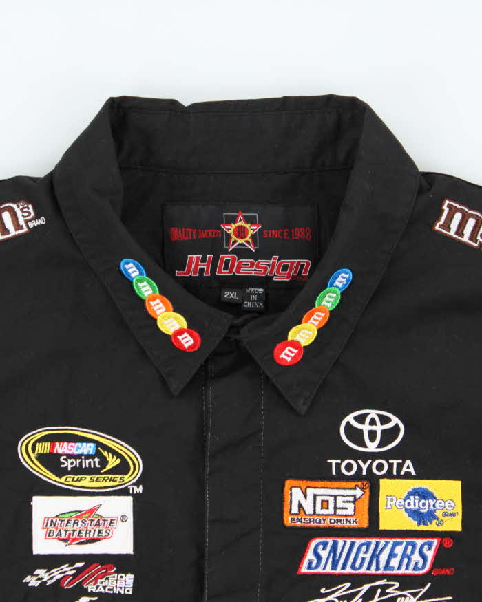Vintage Y2K 00s JH Design M&amp;M Kyle Busch Nascar Short Sleeve Racing Shirt - XXL