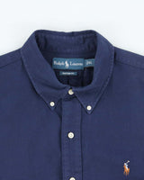 Vintage Y2K 00s Ralph Lauren Silk Linen Blend Classic Fit Long Sleeve Shirt - XL
