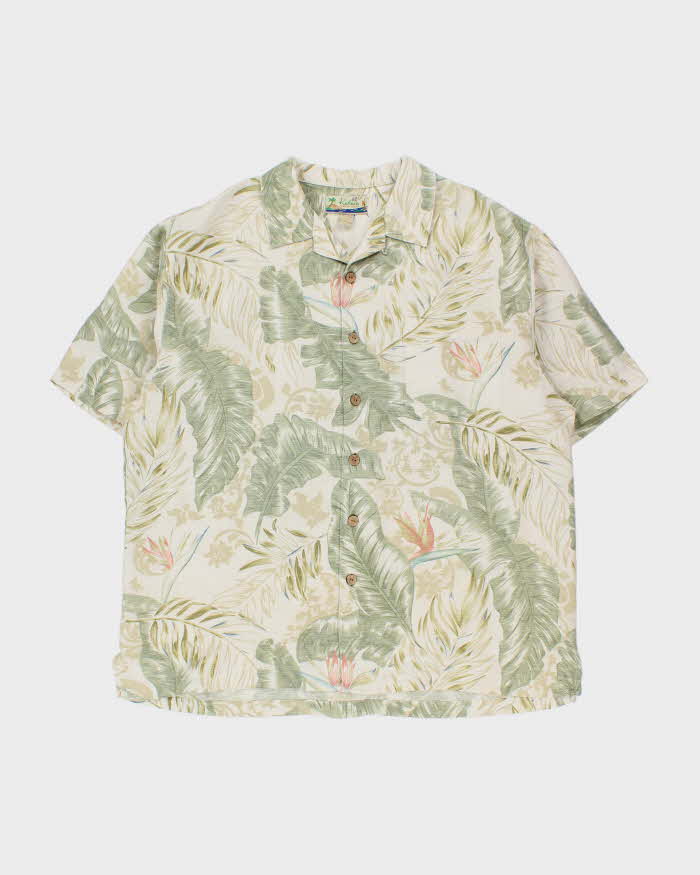 Vintage Y2K 00s Kahala Silk &amp; Linen Floral Hawaiian Shirt - XL