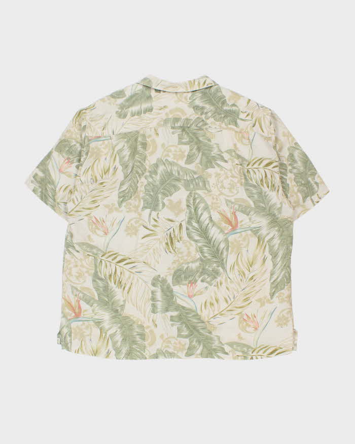 Vintage Y2K 00s Kahala Silk &amp; Linen Floral Hawaiian Shirt - XL