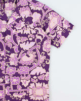 Vintage 1970s Made In USA Floral Hawaiian Aloha Shirt - L