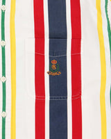 Vintage 1990s Chaps Ralph Lauren Colourblock Striped Short Sleeve Shirt - M