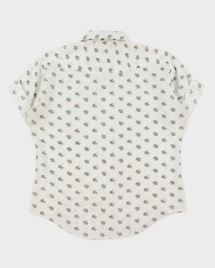 Vintage 1970s Bar-M Rancher Pearl Snap Button Floral Short Sleeve Western Shirt - XL