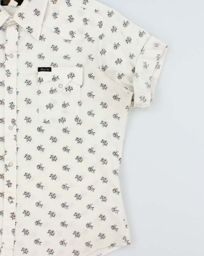 Vintage 1970s Bar-M Rancher Pearl Snap Button Floral Short Sleeve Western Shirt - XL