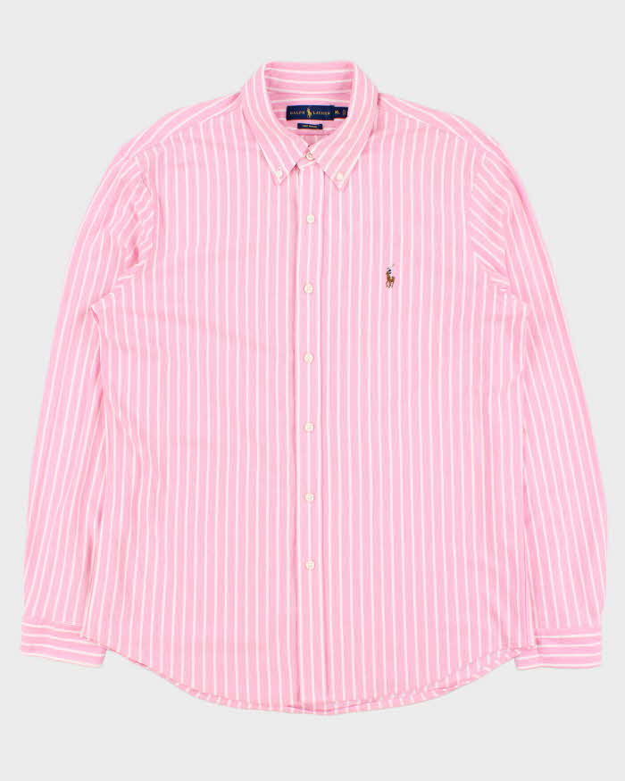 Vintage Ralph Lauren Striped Oxford Knit Long Sleeve Shirt - XL