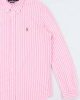 Vintage Ralph Lauren Striped Oxford Knit Long Sleeve Shirt - XL