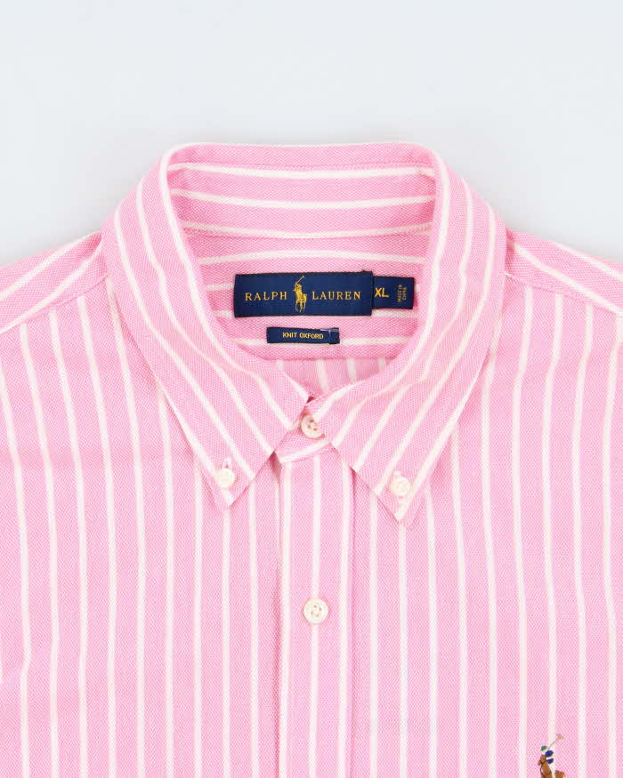 Vintage Ralph Lauren Striped Oxford Knit Long Sleeve Shirt - XL