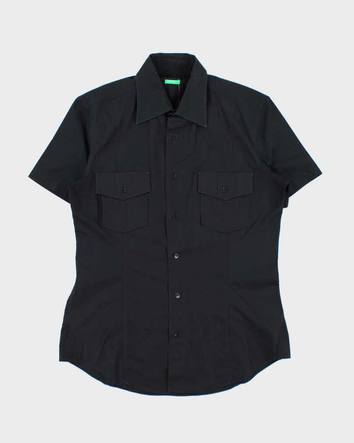 Vintage Y2K 00s Benetton Slim Fit Short Sleeve Pocket Shirt - L