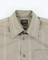 Vintage Y2K 00s G-Star Raw Khaki Striped Contrast Stitch Short Sleeve Shirt - S