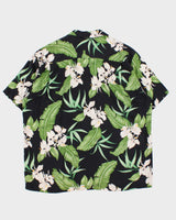 Vintage 1990s Two Palms Floral Made In USA Hawaiian Shirt - L
