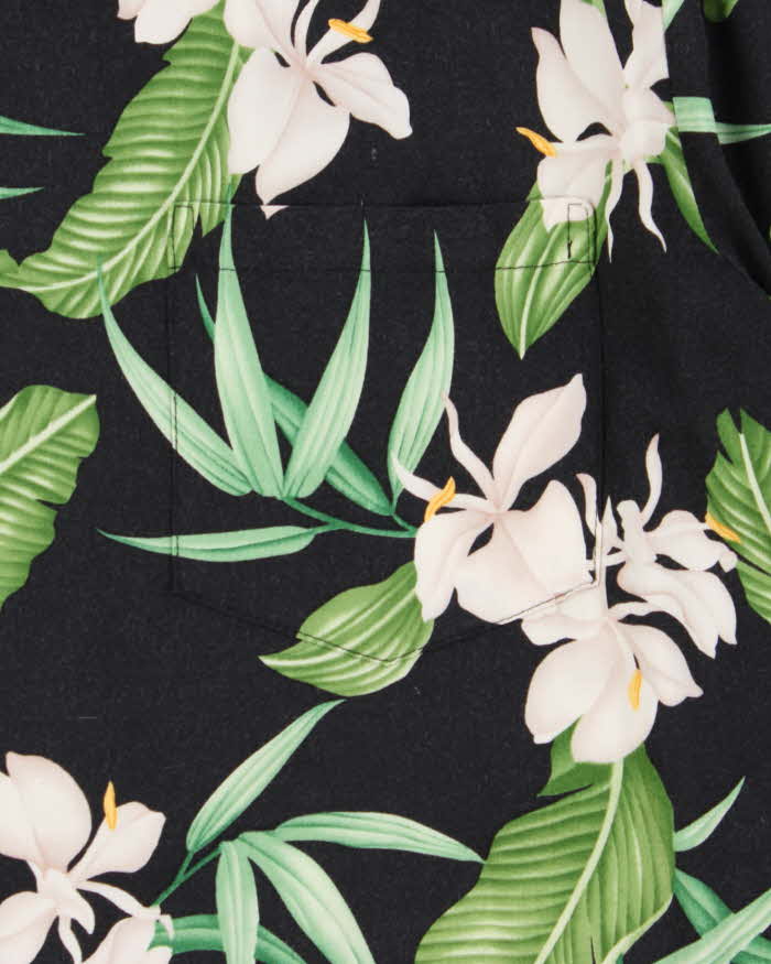 Vintage 1990s Two Palms Floral Made In USA Hawaiian Shirt - L