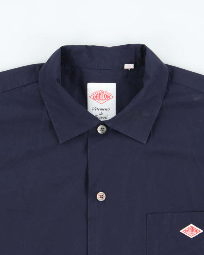Danton France DTB0049 Navy Short Sleeve Workwear Shirt - M