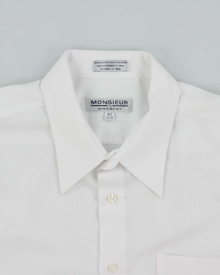 Vintage 1990s Givenchy Monsieur Long Sleeve Dagger Collared Shirt - L