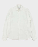 Olebar Brown Classic Fit Meden II Linen Long Sleeve Shirt - M