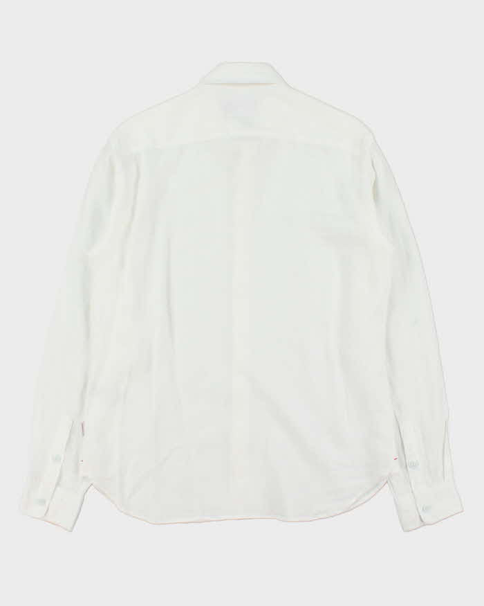 Olebar Brown Classic Fit Meden II Linen Long Sleeve Shirt - M