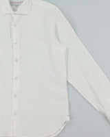 Olebar Brown Classic Fit Meden II Linen Long Sleeve Shirt - M