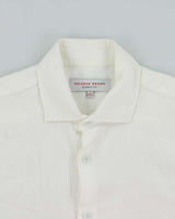 Olebar Brown Classic Fit Meden II Linen Long Sleeve Shirt - M