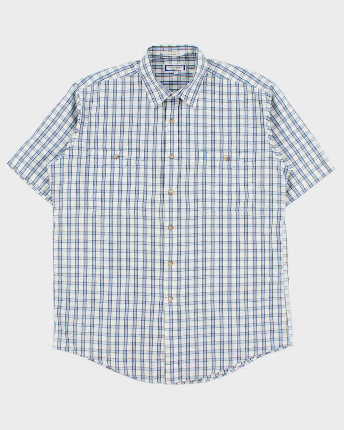 Vintage 1990s Yves Saint Check Short Sleeve Pocket Shirt - L