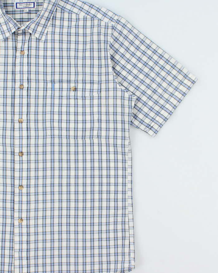 Vintage 1990s Yves Saint Check Short Sleeve Pocket Shirt - L