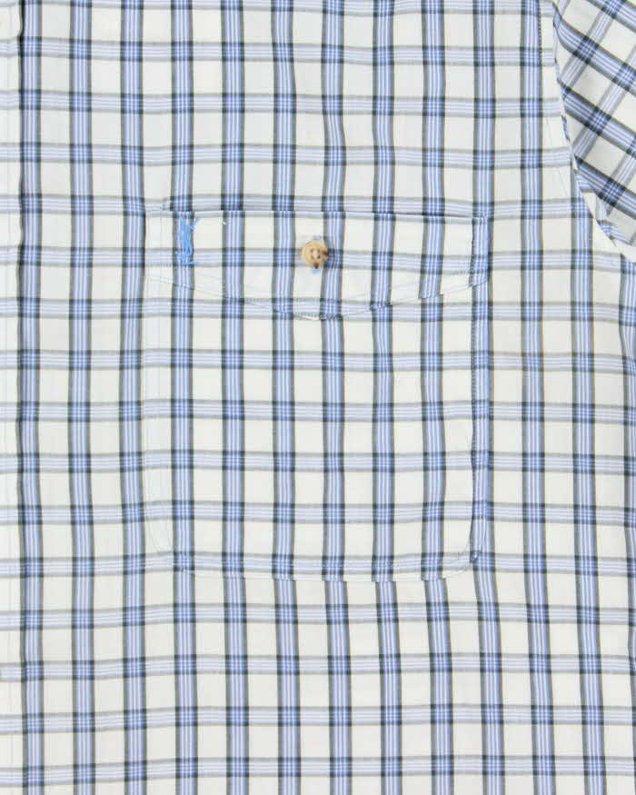 Vintage 1990s Yves Saint Check Short Sleeve Pocket Shirt - L