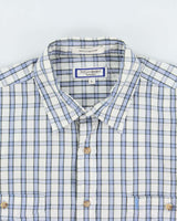 Vintage 1990s Yves Saint Check Short Sleeve Pocket Shirt - L