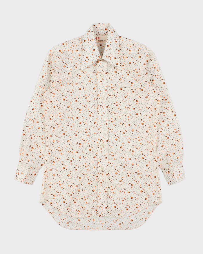 Vintage 1970s Abundant Year Patterned Long Sleeve Shirt - M