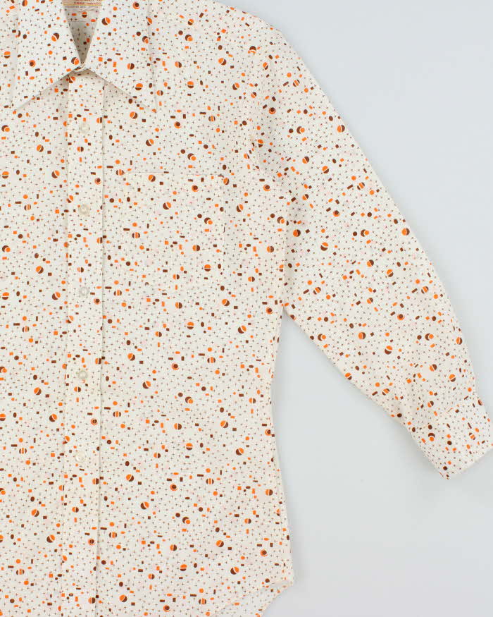 Vintage 1970s Abundant Year Patterned Long Sleeve Shirt - M