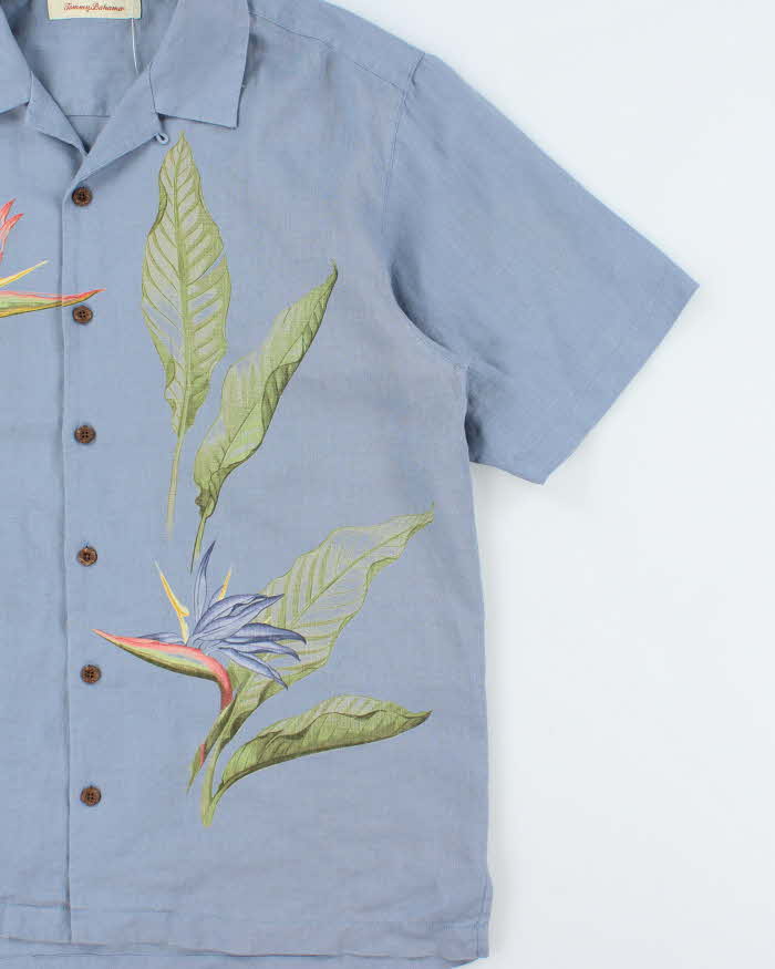 Vintage Y2K 00s Tommy Bahama Floral Linen Hawaiian Shirt - L