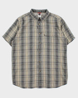 Vintage Y2K 00s The North Face Plaid Textured Stitch Short Sleeve Technical Shirt - XL