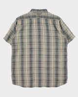 Vintage Y2K 00s The North Face Plaid Textured Stitch Short Sleeve Technical Shirt - XL