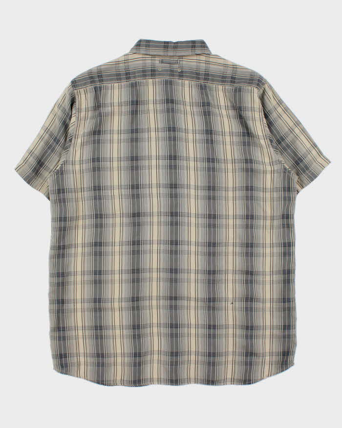 Vintage Y2K 00s The North Face Plaid Textured Stitch Short Sleeve Technical Shirt - XL