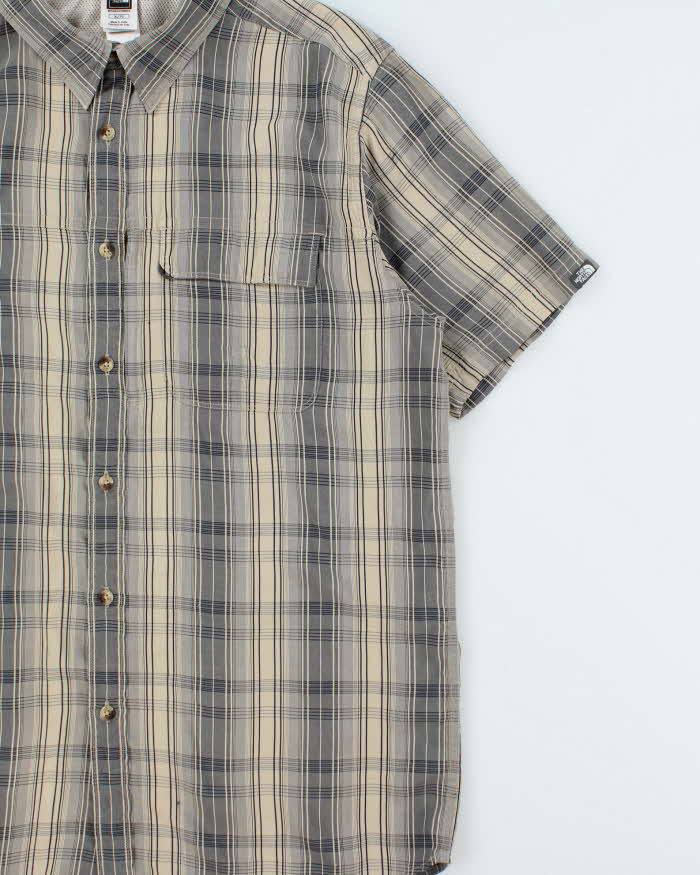 Vintage Y2K 00s The North Face Plaid Textured Stitch Short Sleeve Technical Shirt - XL