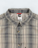 Vintage Y2K 00s The North Face Plaid Textured Stitch Short Sleeve Technical Shirt - XL